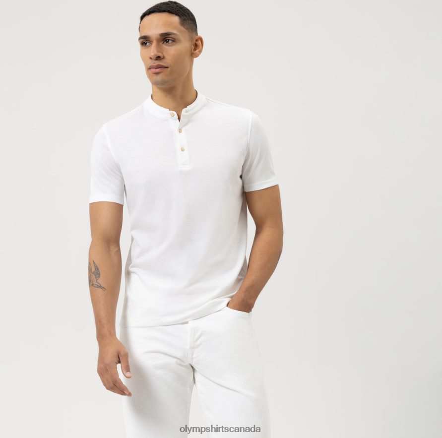 OLYMP Level Five Casual Body Fit, Polo, White H2P42H2171 Clothing