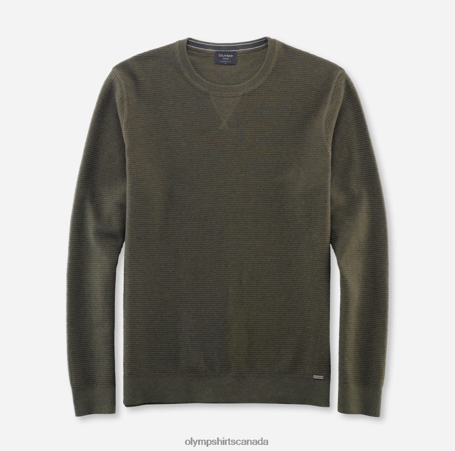 OLYMP Casual Knitwear Pullover, Dark Green H2P42H1860 Clothing
