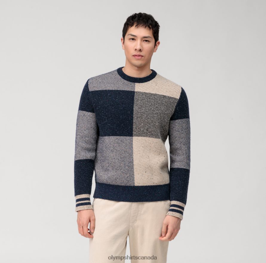 OLYMP Casual Knitwear Pullover, Marine H2P42H1768 Clothing