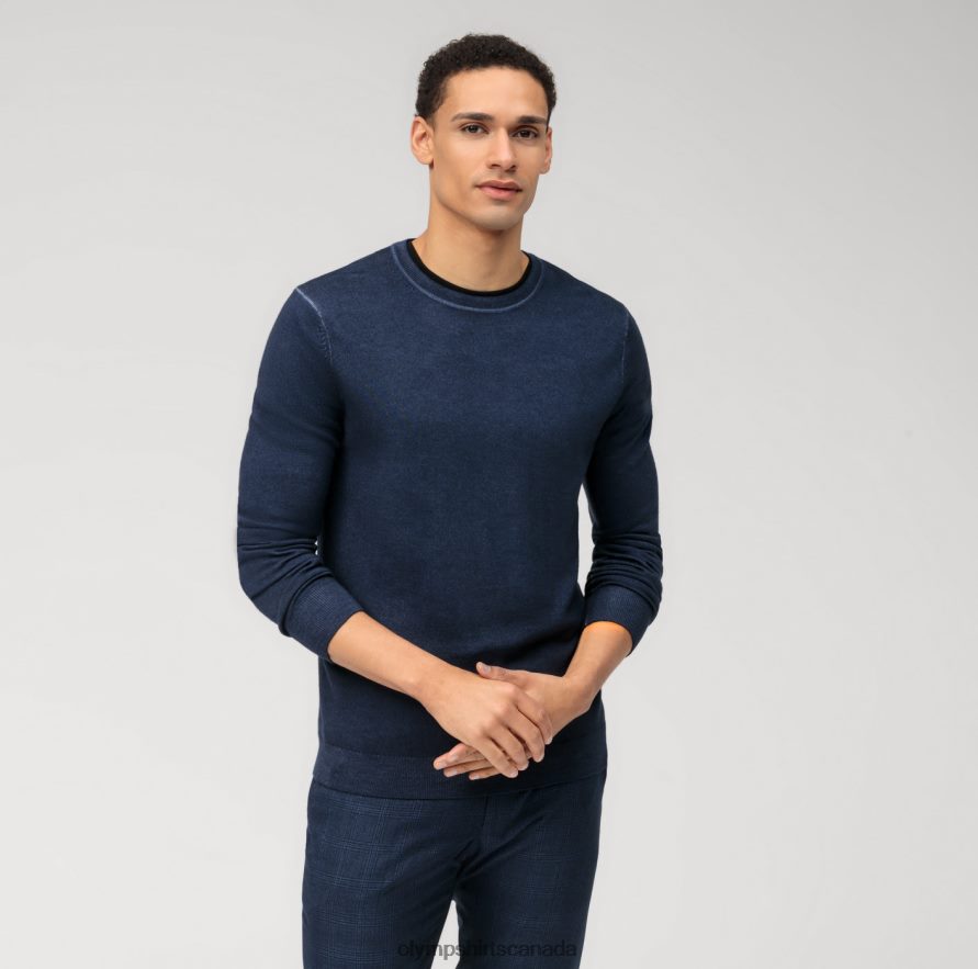 OLYMP Casual Knitwear Pullover, Marine H2P42H1769 Clothing