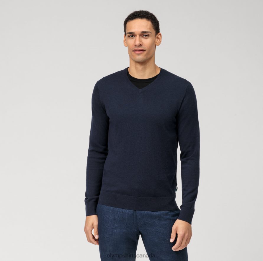 OLYMP Casual Knitwear Pullover, Marine H2P42H1794 Clothing