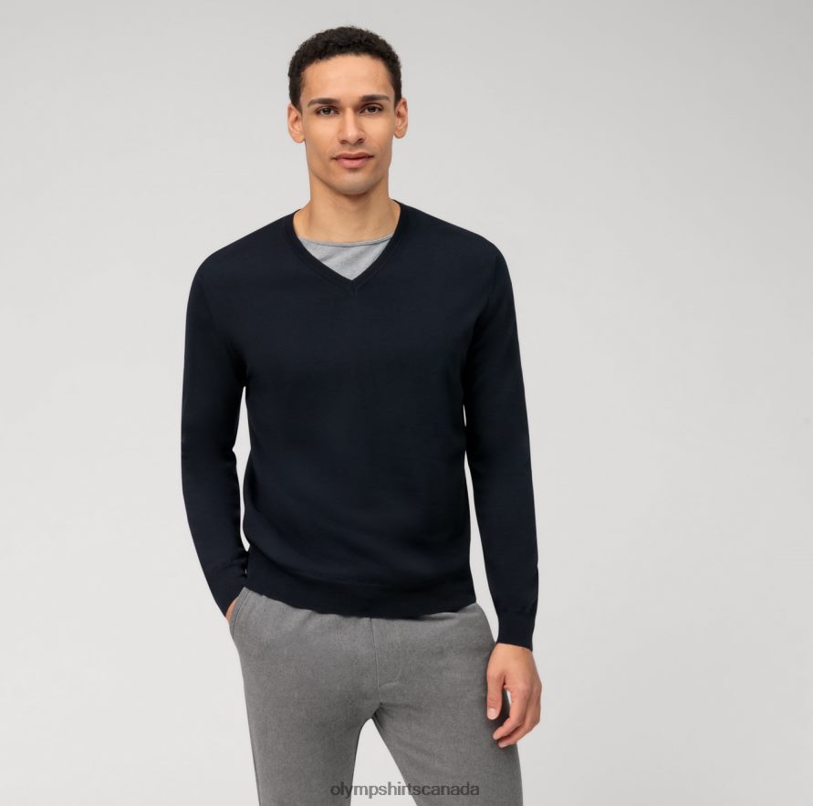 OLYMP Casual Knitwear Pullover, Marine H2P42H1795 Clothing