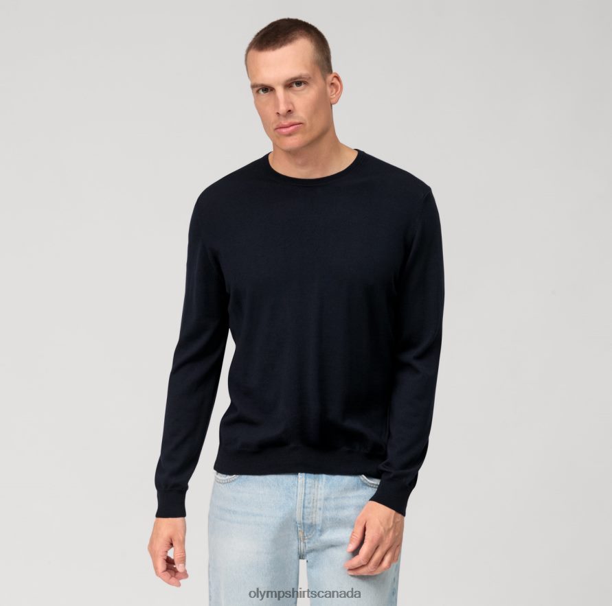 OLYMP Casual Knitwear Pullover, Marine H2P42H1805 Clothing