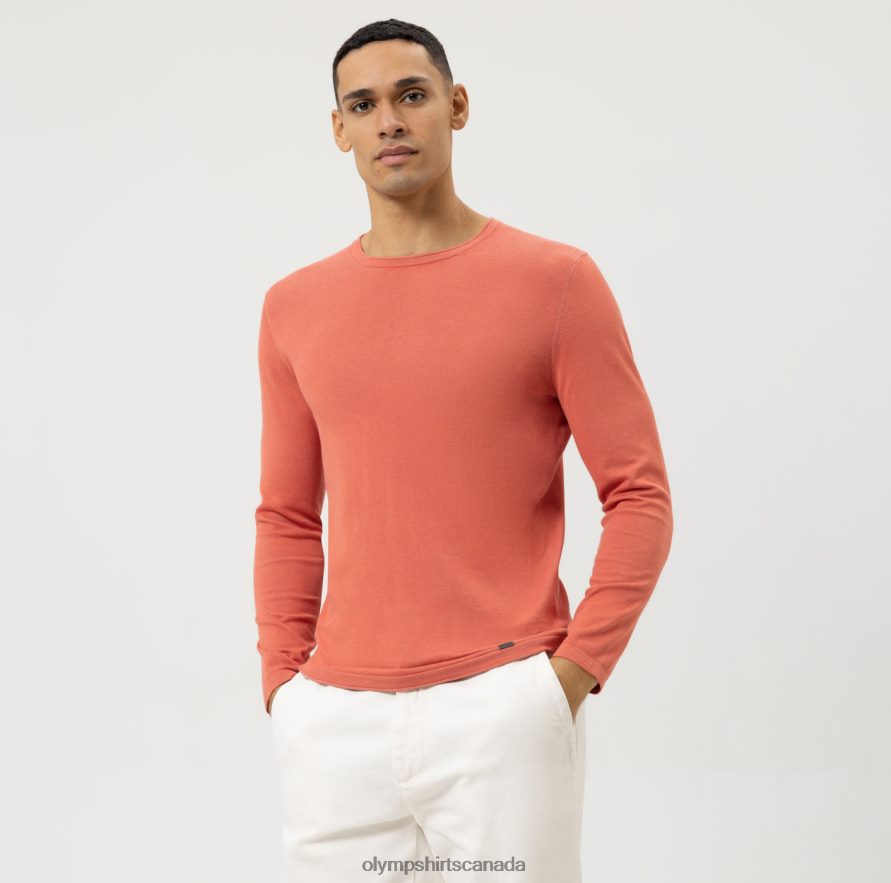 OLYMP Casual Knitwear Pullover, Red H2P42H1835 Clothing