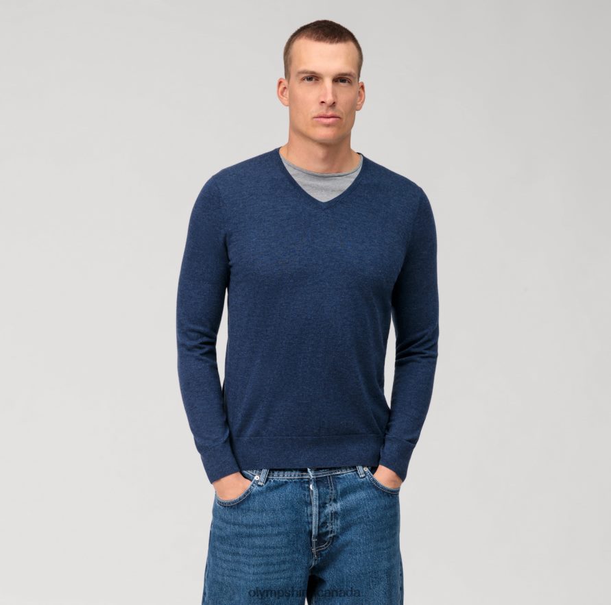 OLYMP Casual Knitwear Pullover, Royal H2P42H1785 Clothing