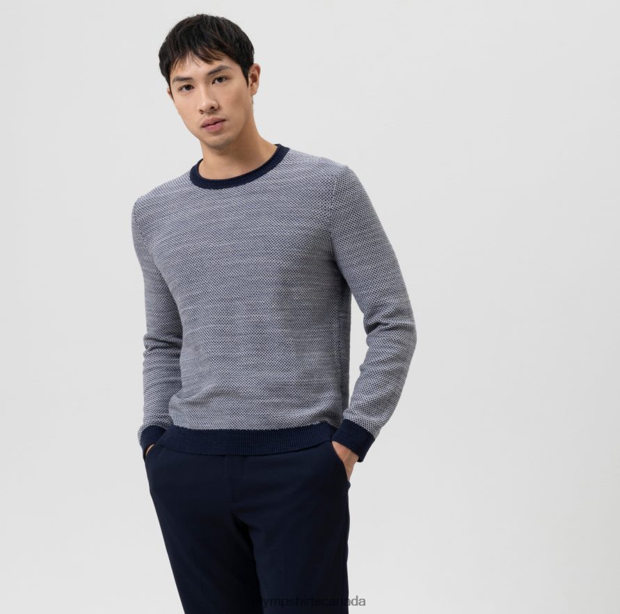 OLYMP Knitwear Modern Fit, Pullover Crew Neck, Marine H2P42H1783 Clothing