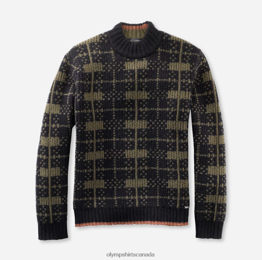 OLYMP Knitwear Modern Fit, Pullover Stand-Up Collar, Marine H2P42H1852 Clothing