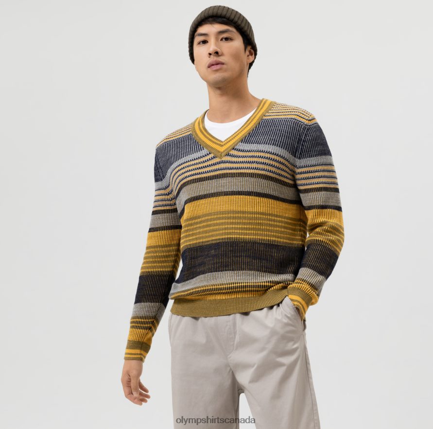 OLYMP Knitwear Modern Fit, Pullover V-Neck, Lime H2P42H1833 Clothing