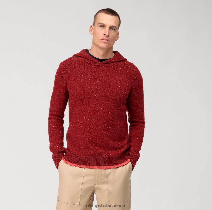 OLYMP Casual Knitwear Sweatshirt, Bordeaux H2P42H1912 Clothing