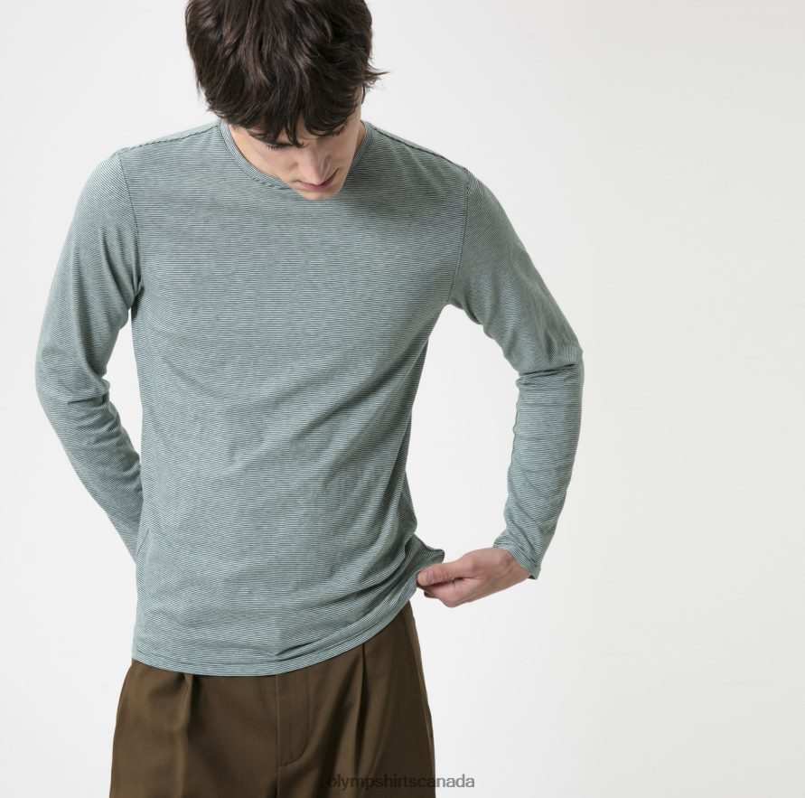 OLYMPLevel Five Casual Body Fit, T-Shirt, Grey Green H2P42H2061 Clothing