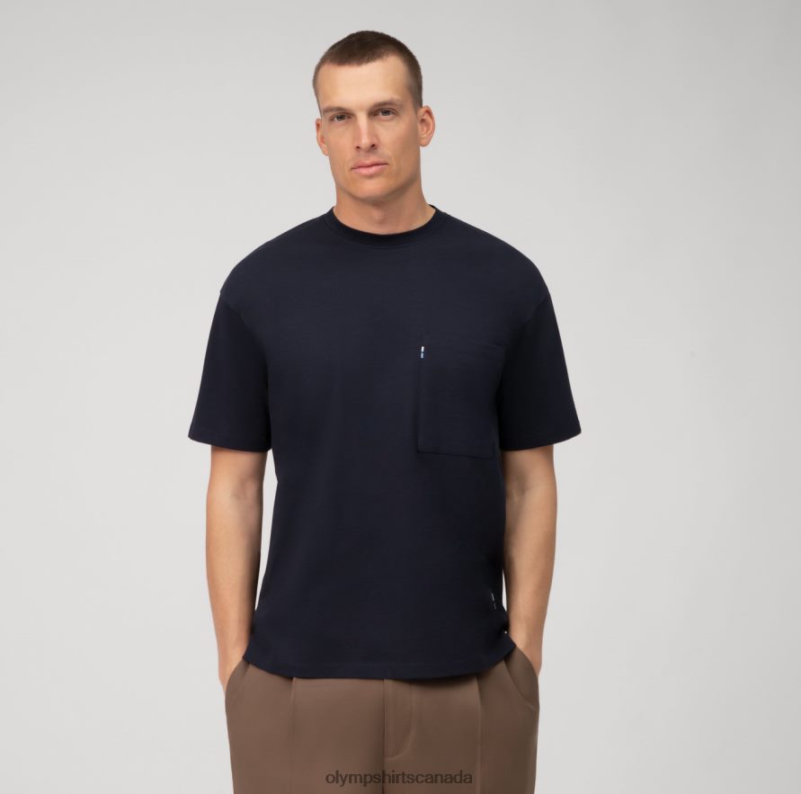 OLYMP Casual Jersey Relaxed Fit, T-Shirt, Marine H2P42H2038 Clothing