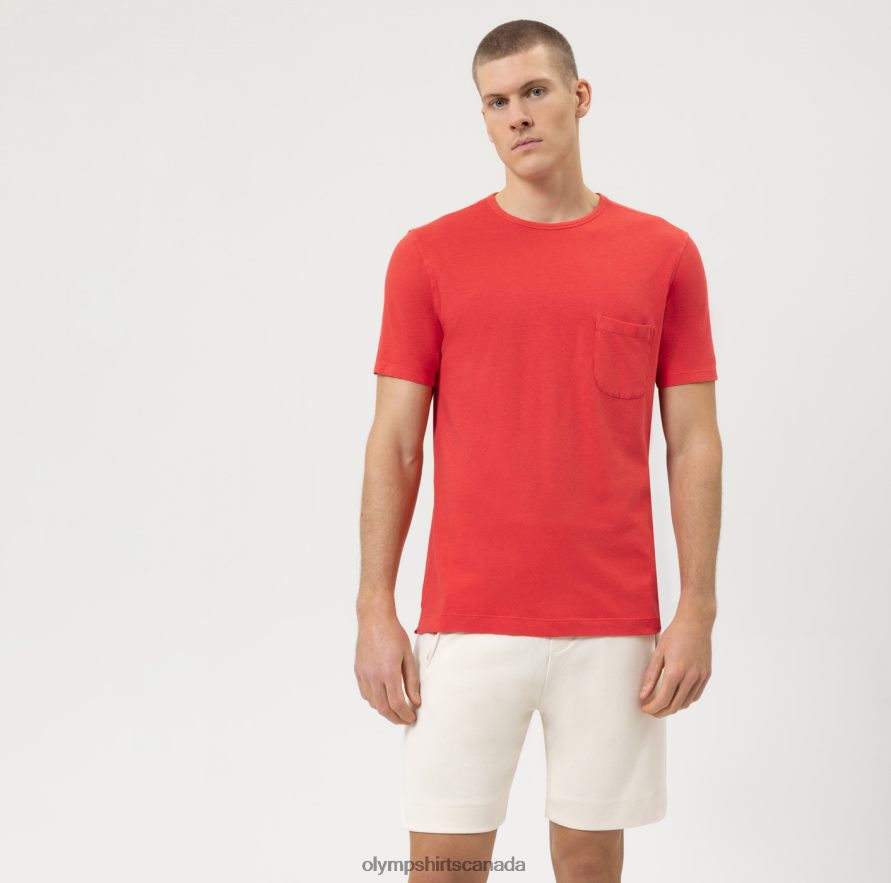 OLYMP Casual Modern Fit, T-Shirt, Red H2P42H2016 Clothing