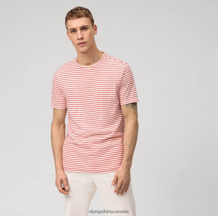 OLYMP Casual Modern Fit, T-Shirt, Red H2P42H2018 Clothing