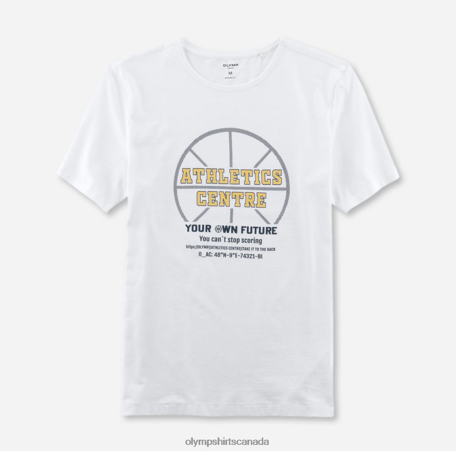 OLYMP Casual Modern Fit, T-Shirt, White H2P42H1997 Clothing