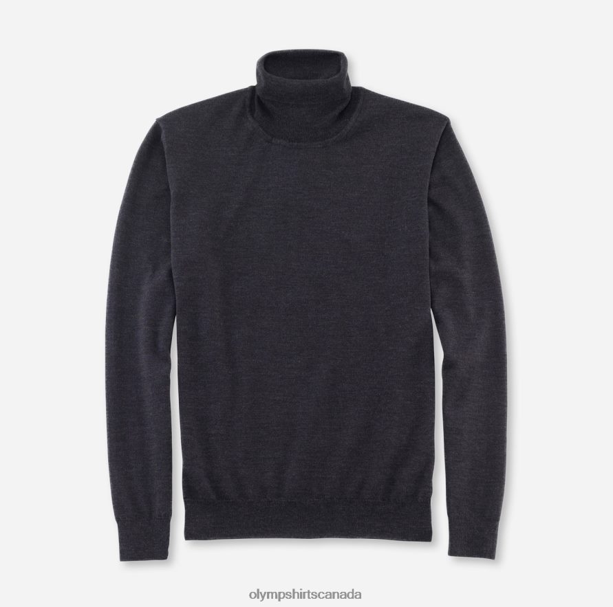 OLYMP Casual Knitwear Turtleneck, Graphite H2P42H1884 Clothing