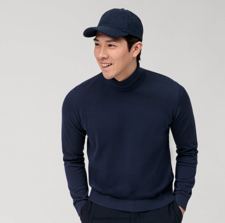 OLYMP Casual Knitwear Turtleneck, Marine H2P42H1895 Clothing