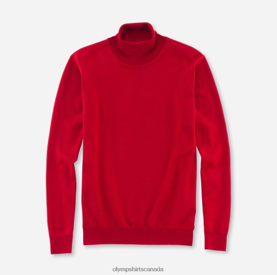 OLYMP Casual Knitwear Turtleneck, Red H2P42H1898 Clothing