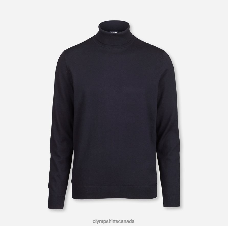 OLYMP Knitwear Modern Fit, Pullover Turtleneck, Marine H2P42H1901 Clothing