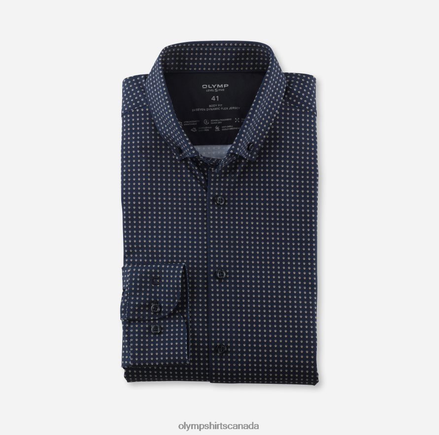 OLYMP Level Five 24/Seven Body Fit, Business Shirt, Button-Down, Natural H2P42H577 Clothing