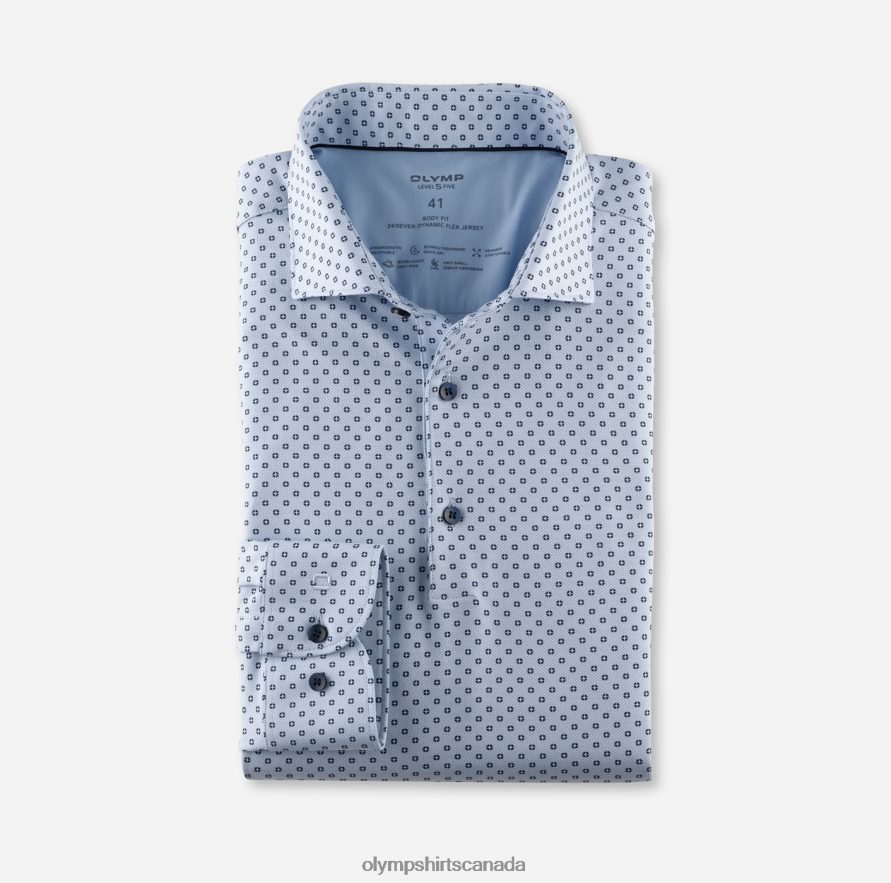 OLYMP Level Five 24/Seven Body Fit, Business Shirt, Kent, Bleu H2P42H500 Clothing