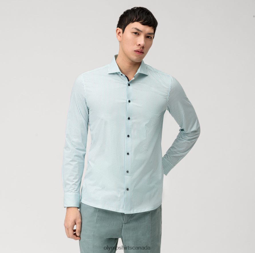 OLYMP Level Five 24/Seven Body Fit, Business Shirt, Kent, Emerald H2P42H688 Clothing