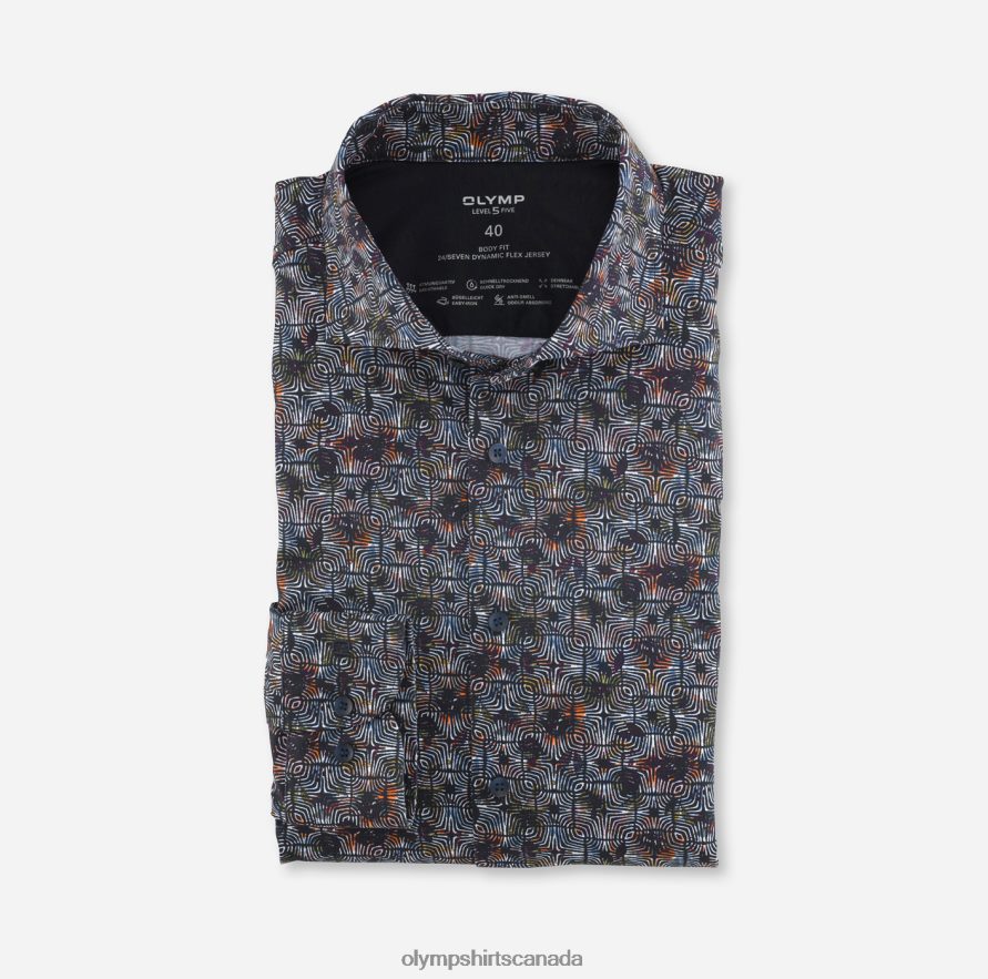 OLYMP Level Five 24/Seven Body Fit, Business Shirt, Kent, Garnet H2P42H820 Clothing