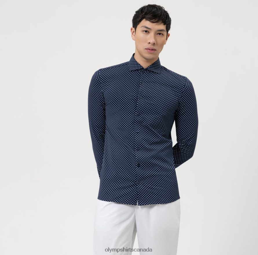 OLYMP Level Five 24/Seven Body Fit, Business Shirt, Kent, Marine H2P42H483 Clothing