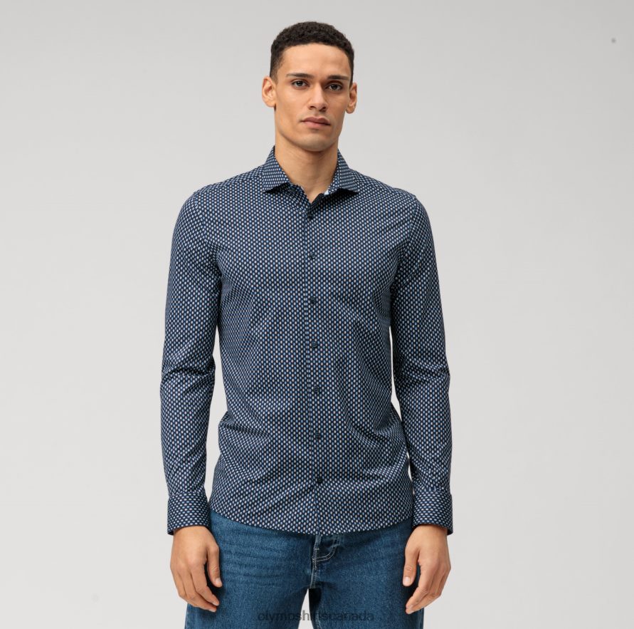 OLYMP Level Five 24/Seven Body Fit, Business Shirt, Kent, Marine H2P42H527 Clothing