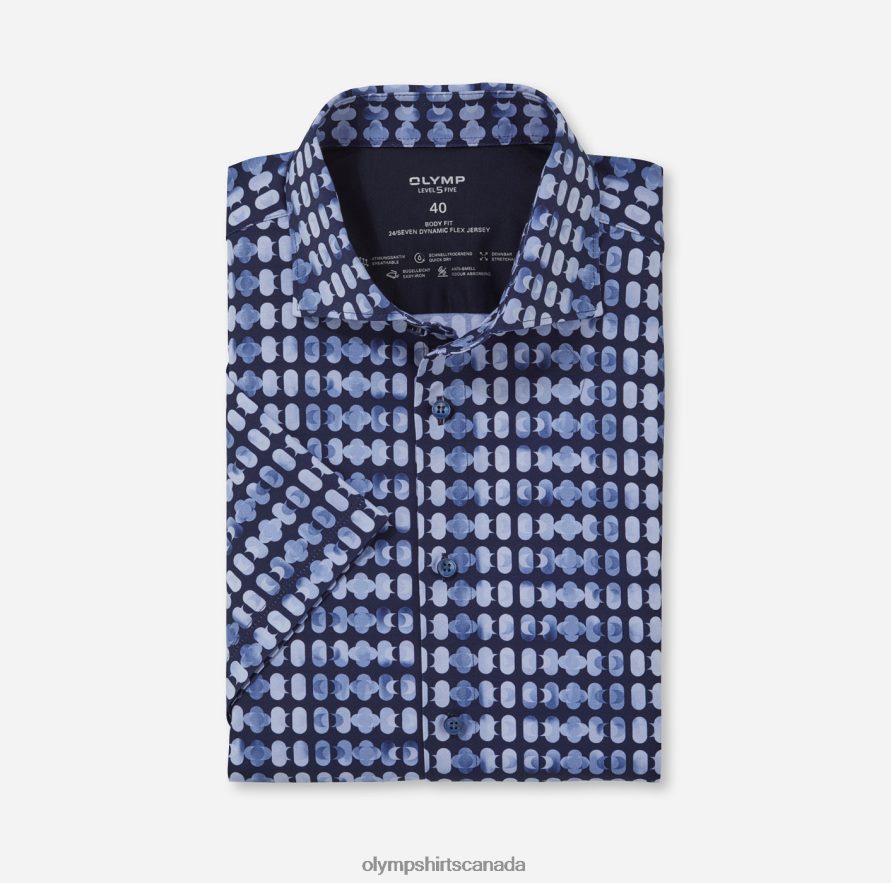 OLYMP Level Five 24/Seven Body Fit, Business Shirt, Kent, Marine H2P42H556 Clothing