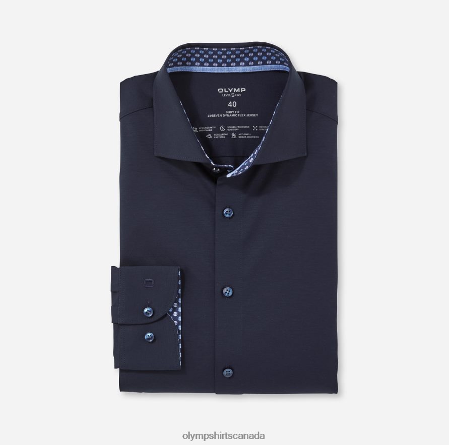 OLYMP Level Five 24/Seven Body Fit, Business Shirt, Kent, Marine H2P42H769 Clothing