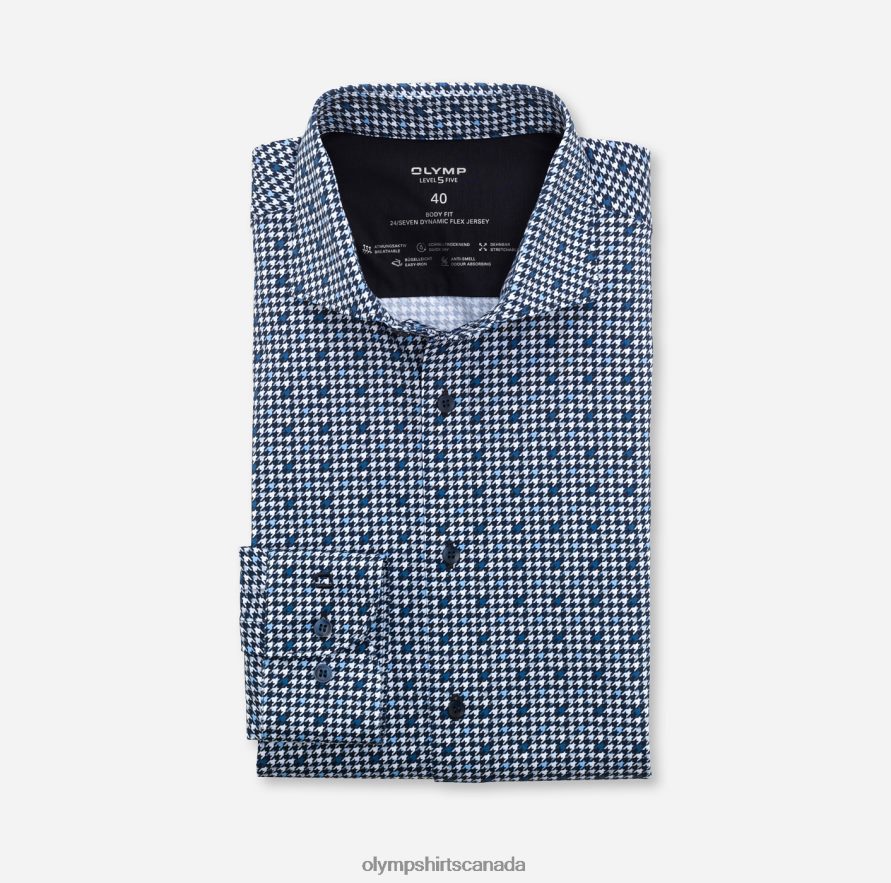 OLYMP Level Five 24/Seven Body Fit, Business Shirt, Kent, Marine H2P42H819 Clothing