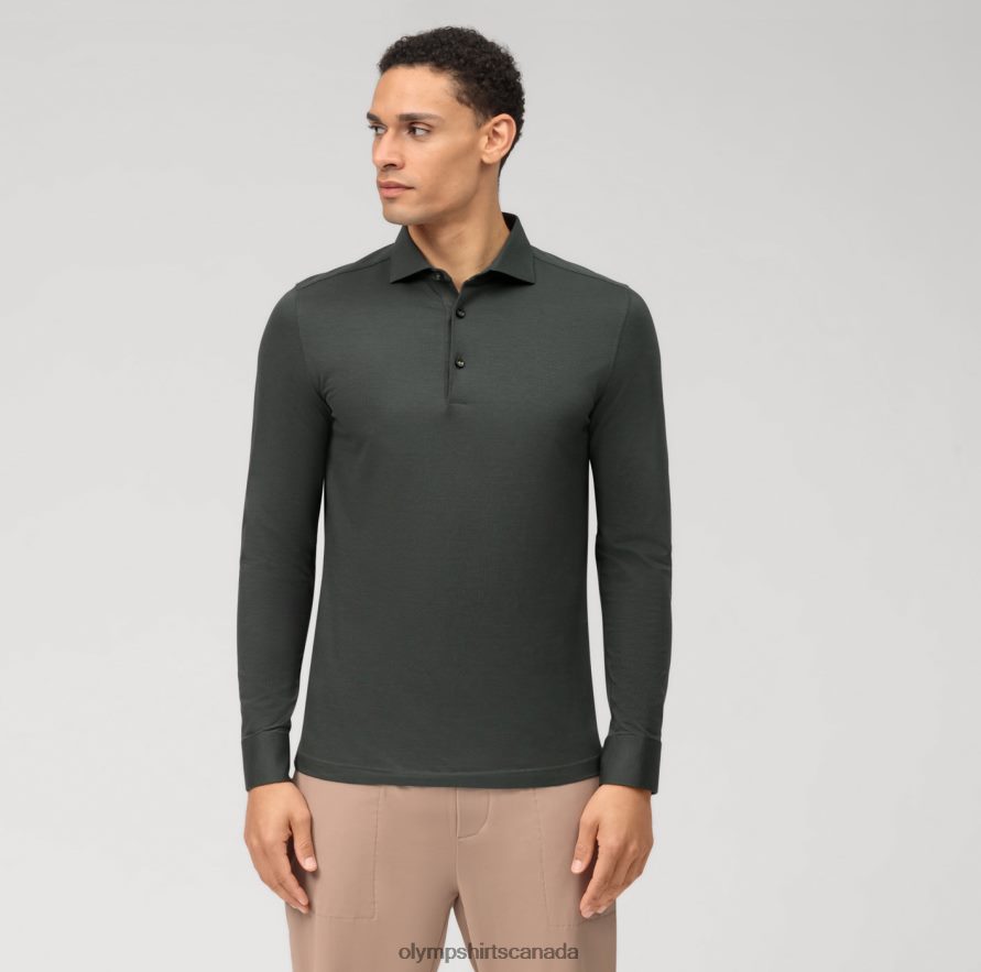 OLYMP Level Five 24/Seven Body Fit, Business Shirt, Kent, Olive H2P42H451 Clothing