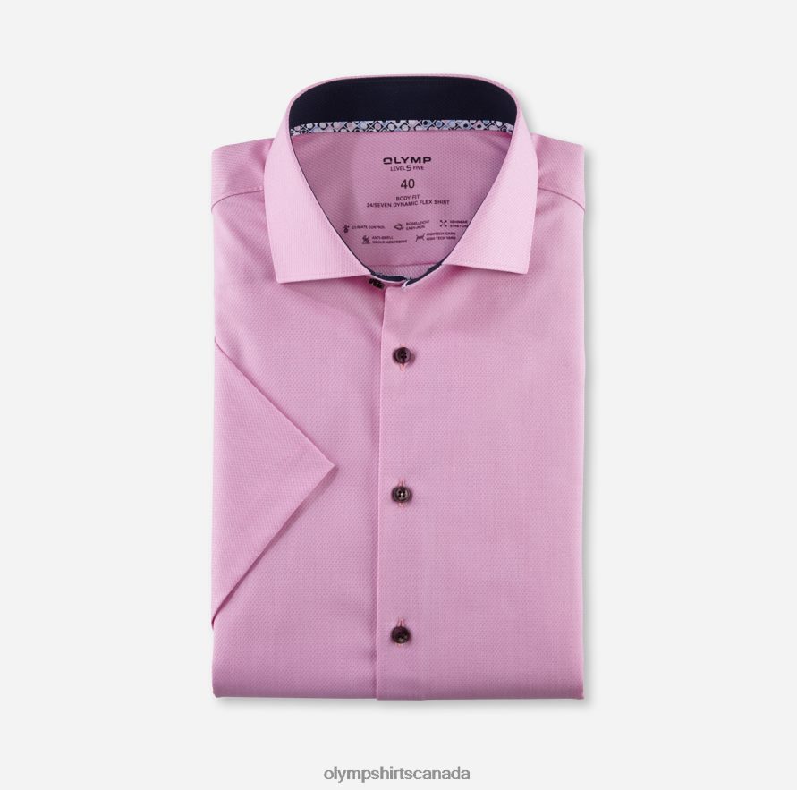 OLYMP Level Five 24/Seven Body Fit, Business Shirt, Kent, Pink H2P42H669 Clothing