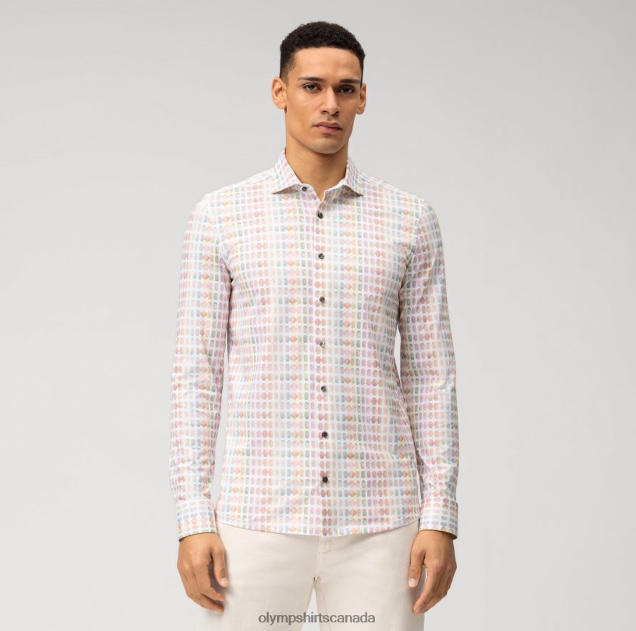 OLYMP Level Five 24/Seven Body Fit, Business Shirt, Kent, Pink H2P42H681 Clothing