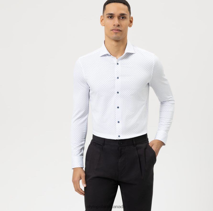 OLYMP Level Five 24/Seven Body Fit, Business Shirt, Kent, White H2P42H716 Clothing