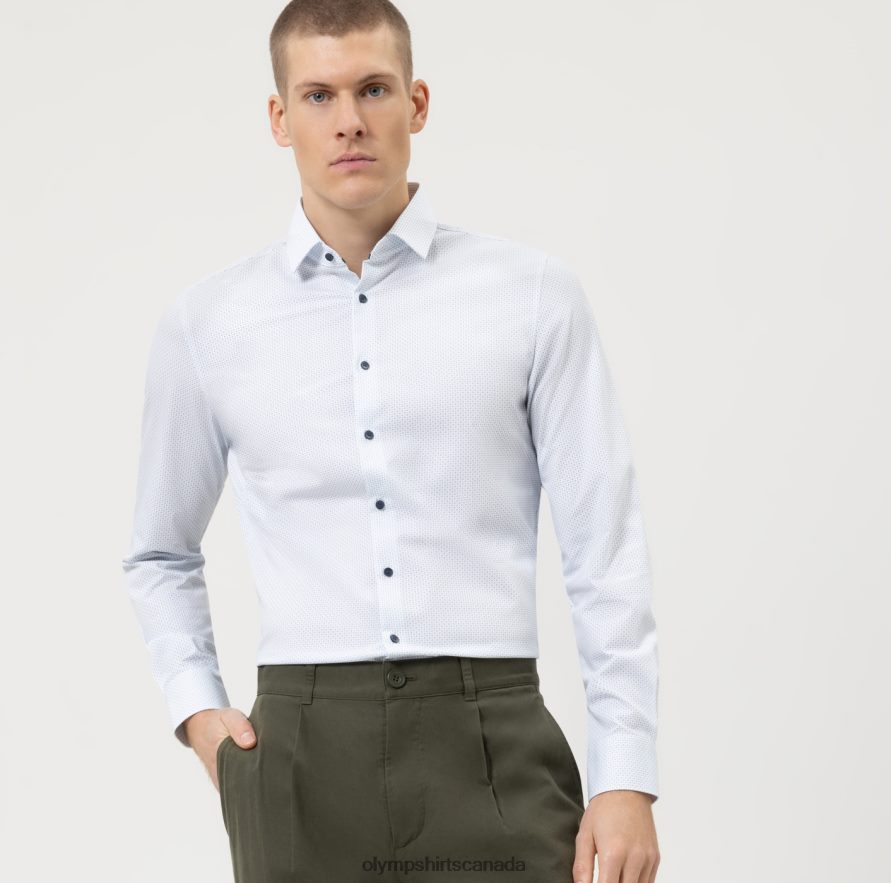 OLYMP Level Five 24/Seven Body Fit, Business Shirt, Long Sleeve Extra Long, Modern Kent, Bleu H2P42H902 Clothing