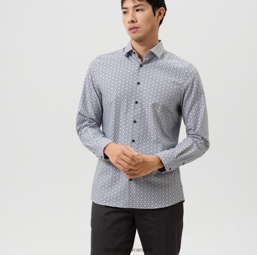 OLYMP Level Five 24/Seven Body Fit, Business Shirt, Modern Kent, Black H2P42H720 Clothing