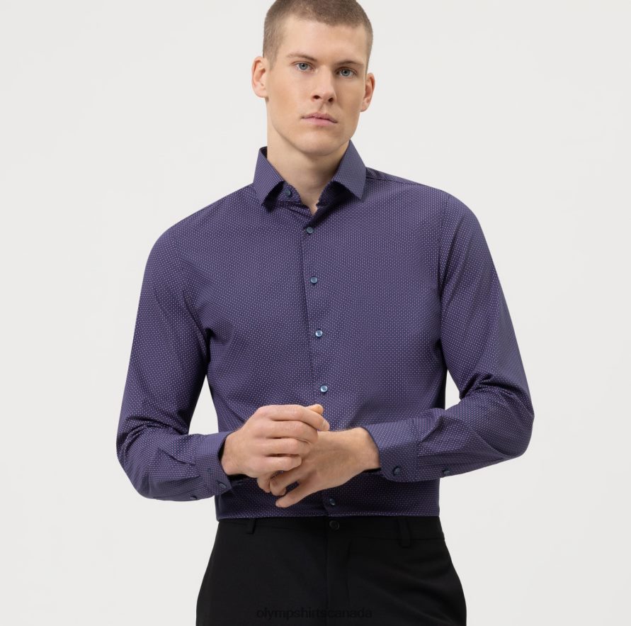 OLYMP Level Five 24/Seven Body Fit, Business Shirt, Modern Kent, Fuchsia H2P42H702 Clothing