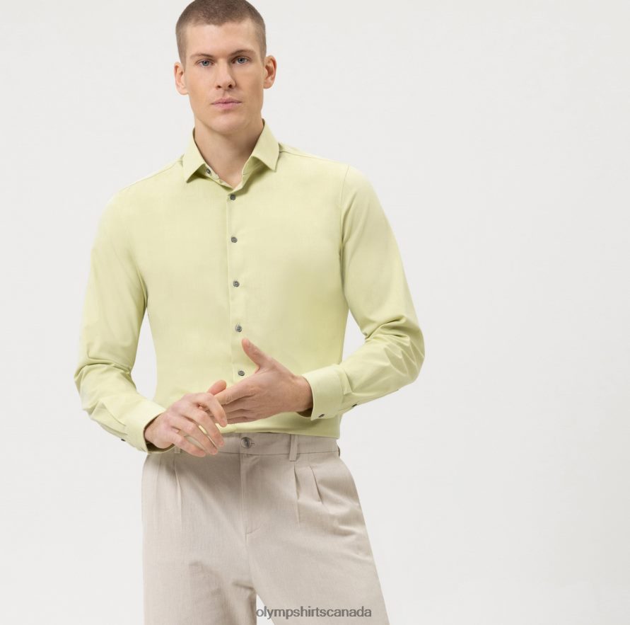 OLYMP Level Five 24/Seven Body Fit, Business Shirt, Modern Kent, Green H2P42H349 Clothing