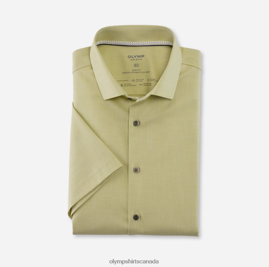 OLYMP Level Five 24/Seven Body Fit, Business Shirt, Modern Kent, Green H2P42H570 Clothing