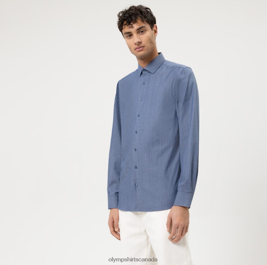 OLYMP Level Five 24/Seven Body Fit, Business Shirt, Modern Kent, Marine H2P42H380 Clothing