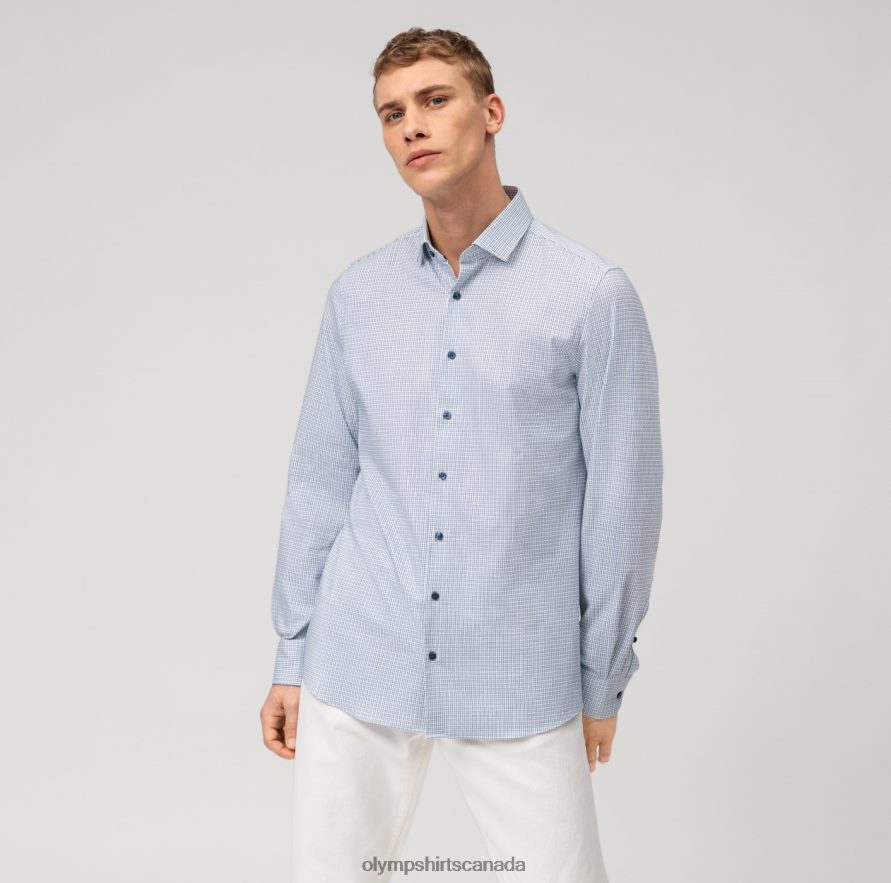 OLYMP Level Five 24/Seven Body Fit, Business Shirt, Modern Kent, Marine H2P42H551 Clothing