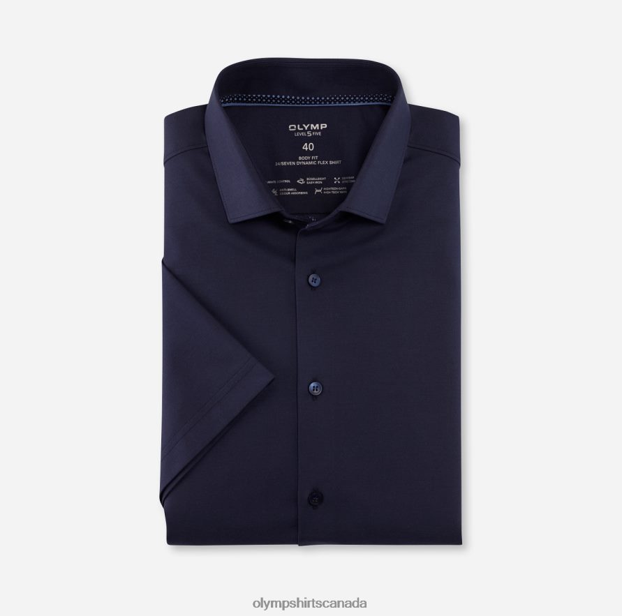 OLYMP Level Five 24/Seven Body Fit, Business Shirt, Modern Kent, Marine H2P42H557 Clothing