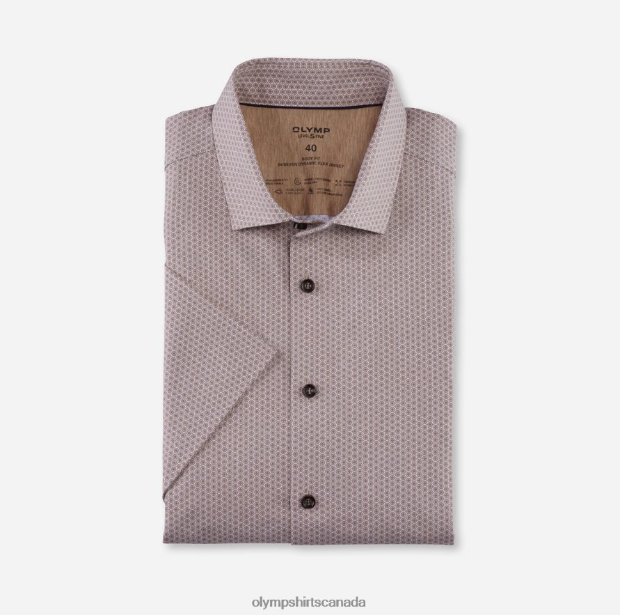 OLYMP Level Five 24/Seven Body Fit, Business Shirt, Modern Kent, Natural H2P42H415 Clothing