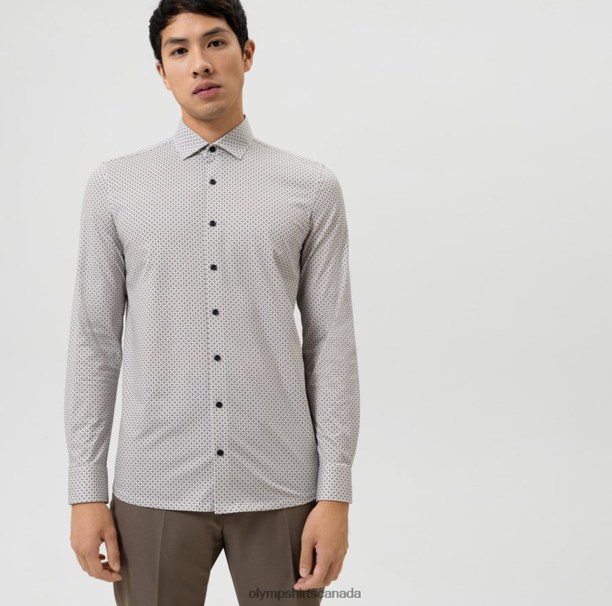 OLYMP Level Five 24/Seven Body Fit, Business Shirt, Modern Kent, Natural H2P42H647 Clothing