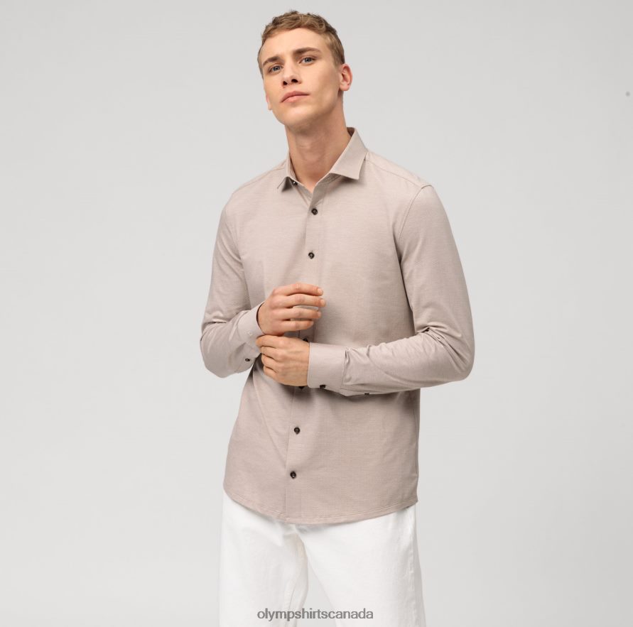 OLYMP Level Five 24/Seven Body Fit, Business Shirt, Modern Kent, Natural H2P42H742 Clothing