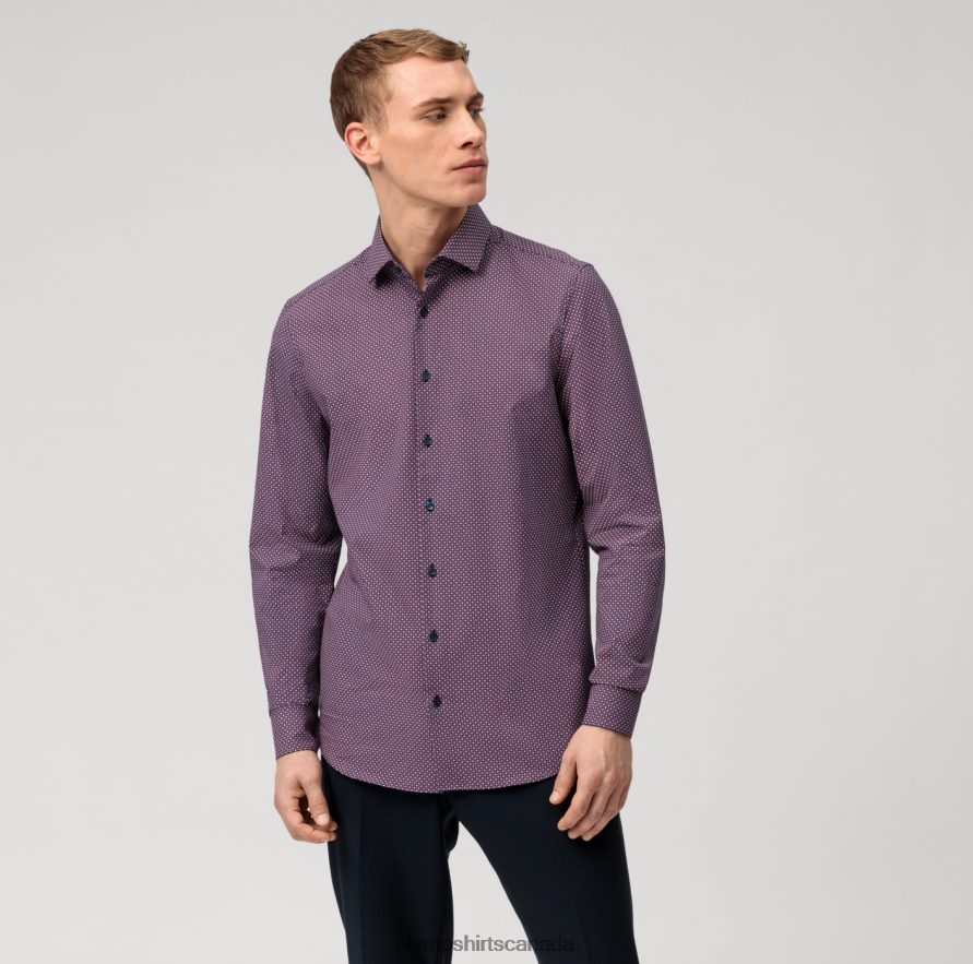 OLYMP Level Five 24/Seven Body Fit, Business Shirt, Modern Kent, Red H2P42H492 Clothing