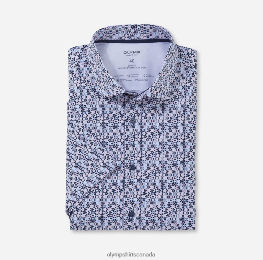 OLYMP Level Five 24/Seven Body Fit, Business Shirt, Modern Kent, Rose H2P42H561 Clothing