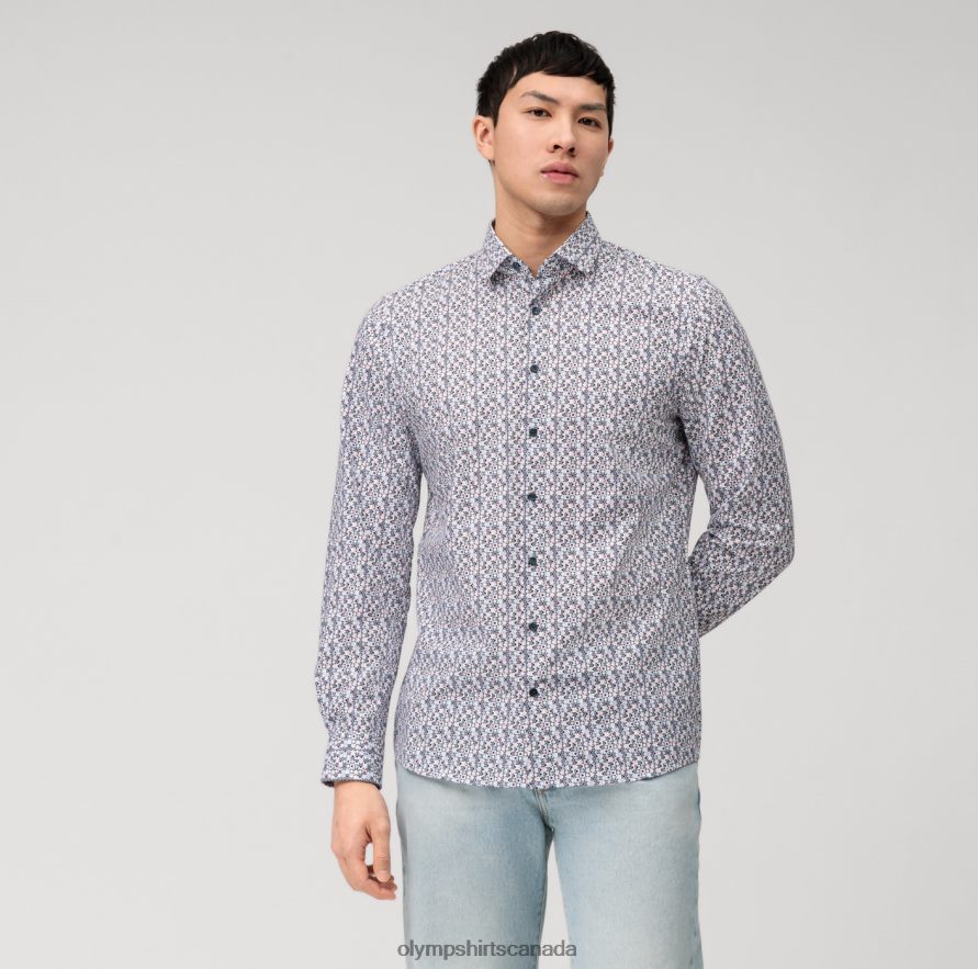 OLYMP Level Five 24/Seven Body Fit, Business Shirt, Modern Kent, Rose H2P42H656 Clothing