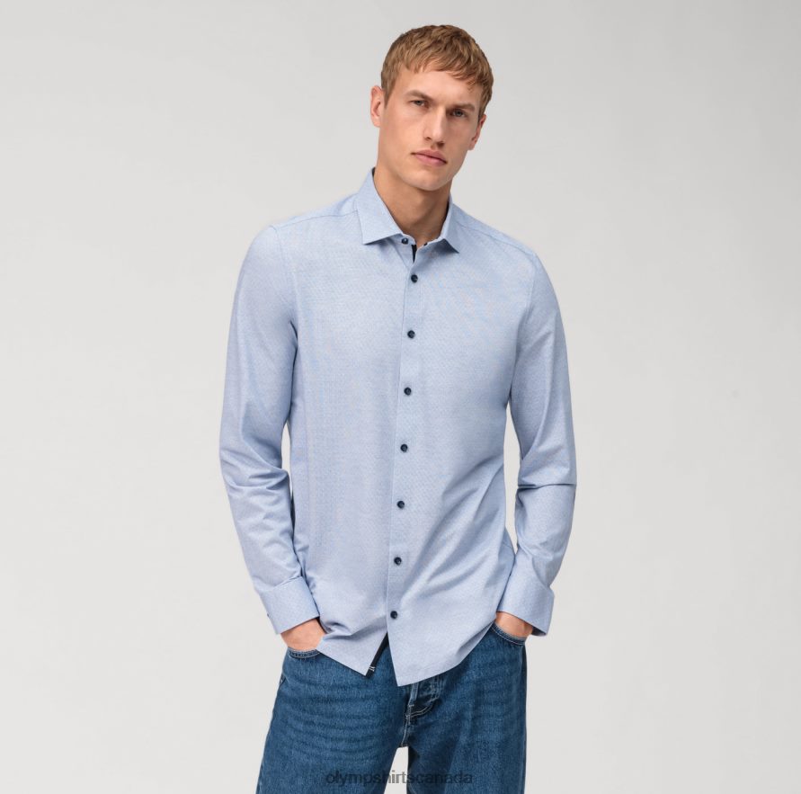 OLYMP Level Five 24/Seven Body Fit, Business Shirt, Modern Kent, Royal H2P42H523 Clothing